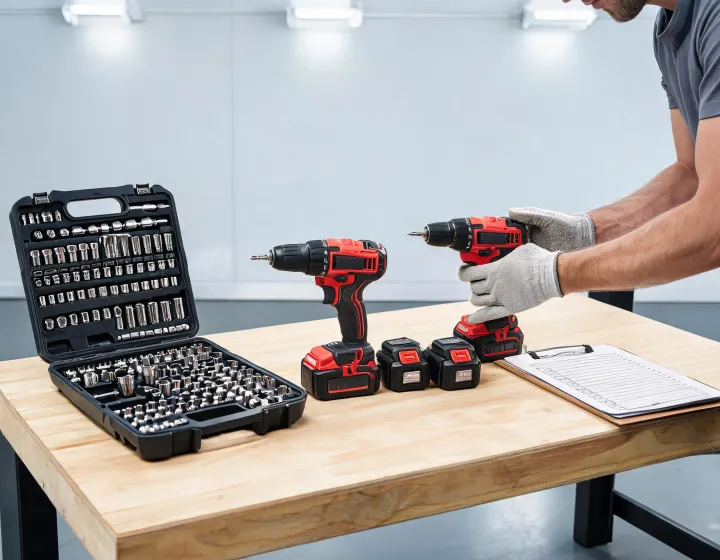 Craftsman service bench with tools under inspection